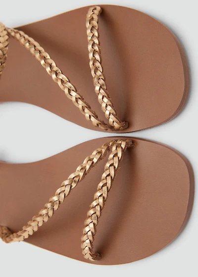 Braided leather sandal