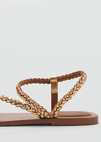 Braided leather sandal