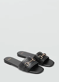 Buckle leather sandals