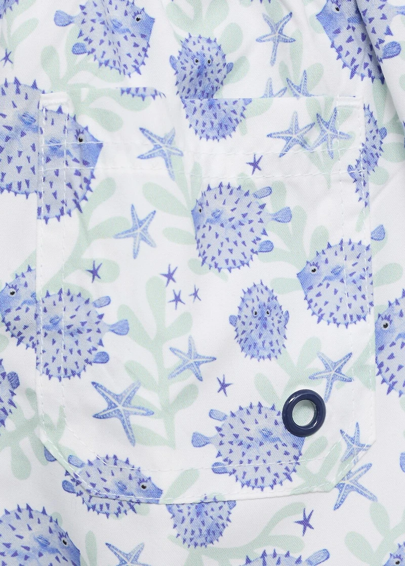 Marine-print swimsuit