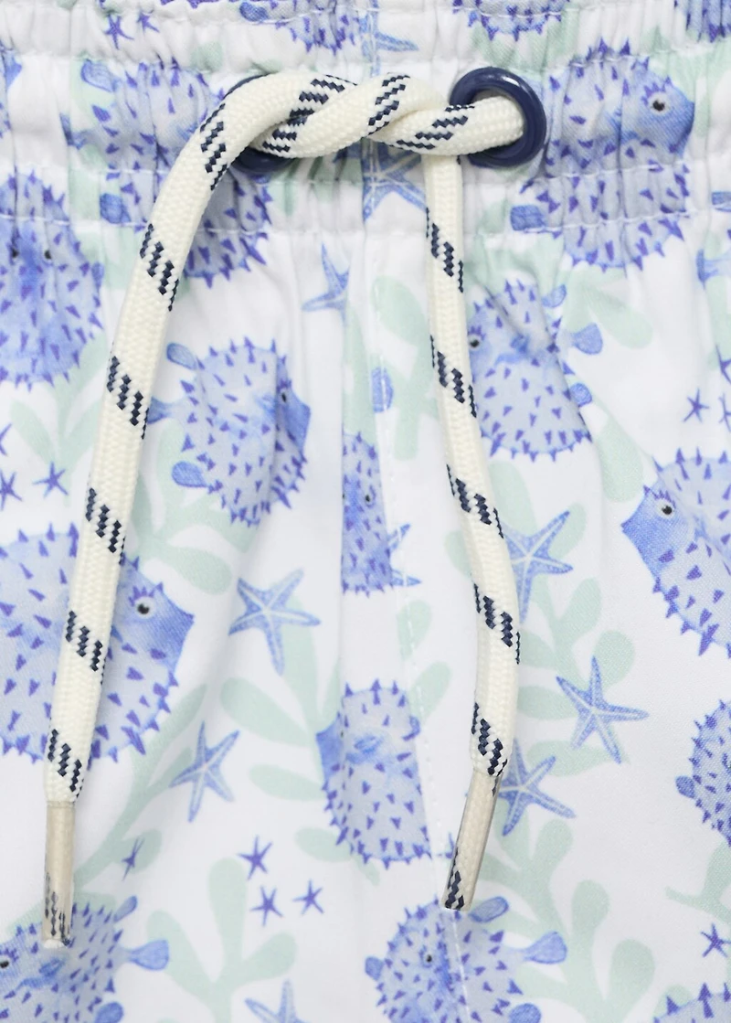 Marine-print swimsuit