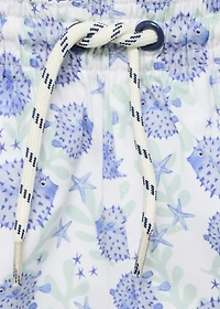 Marine-print swimsuit