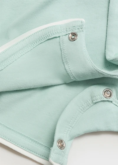 Babydoll-neck bodysuit pyjamas