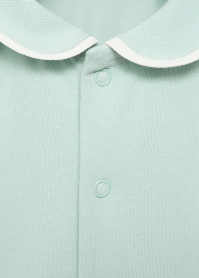 Babydoll-neck bodysuit pyjamas