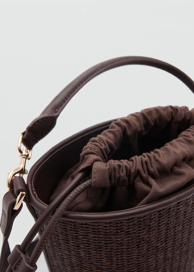 Small raffia bucket bag