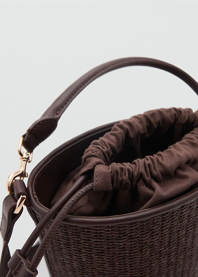 Small raffia bucket bag