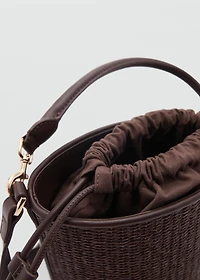 Small raffia bucket bag
