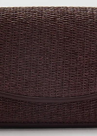 Raffia shoulder bag with flap