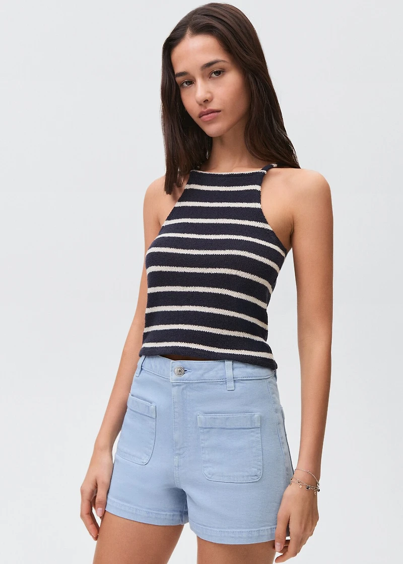 Denim shorts with pockets