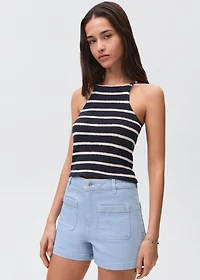 Denim shorts with pockets