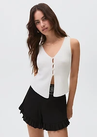 Beaded embroidered shorts