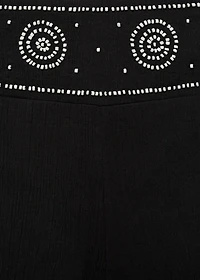 Beaded embroidered shorts