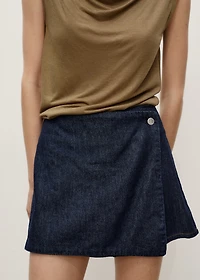 Wrapped denim skort