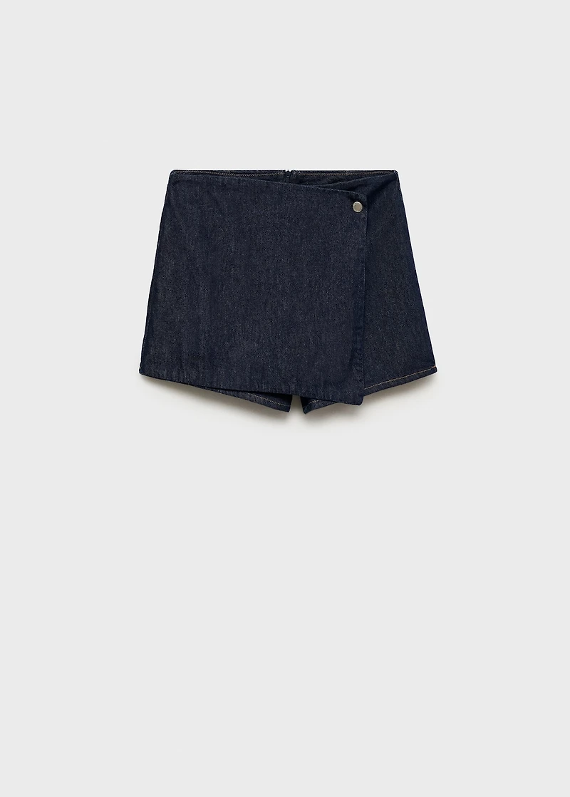 Wrapped denim skort