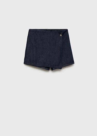 Wrapped denim skort
