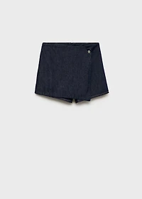Wrapped denim skort