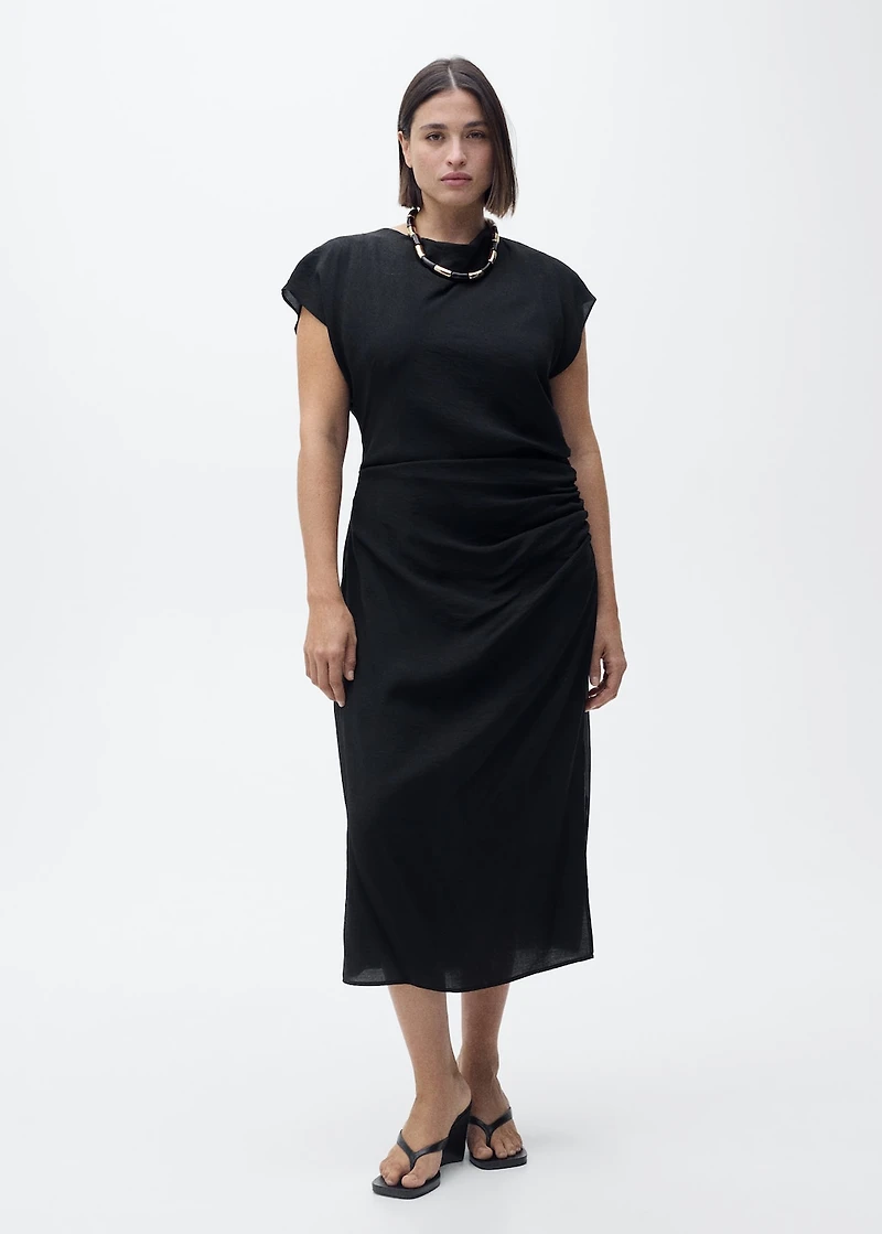 Draped straight dress