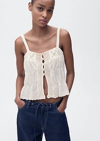 Combined top with lace details