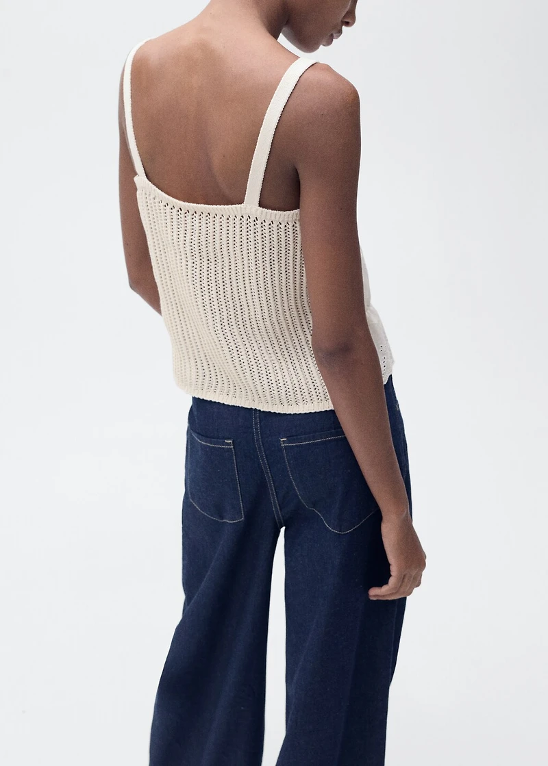 Combined top with lace details