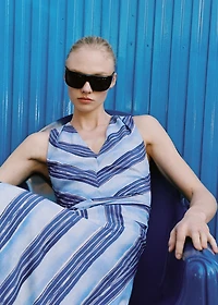 Striped flared dress