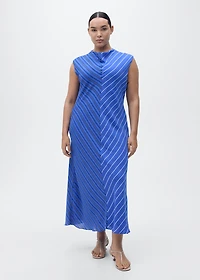 Combined striped flared dress