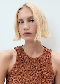 Combined open-back textured dress