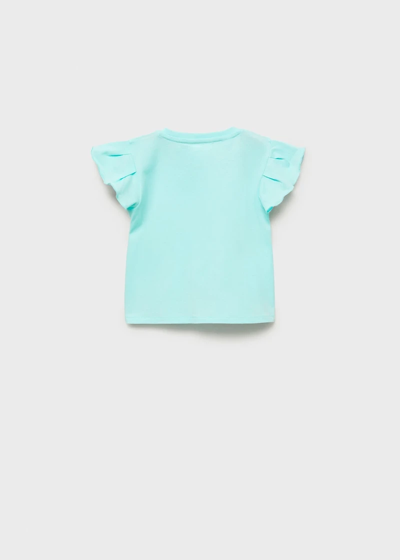 Ruffled sleeve T-shirt