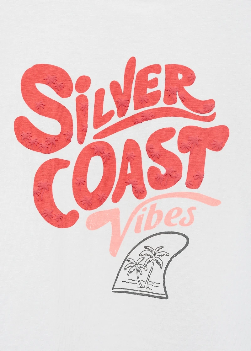 Embossed message t-shirt