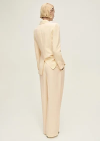 Straight-fit linen-blend suit pants