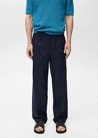 Linen lyocell regular-fit pants