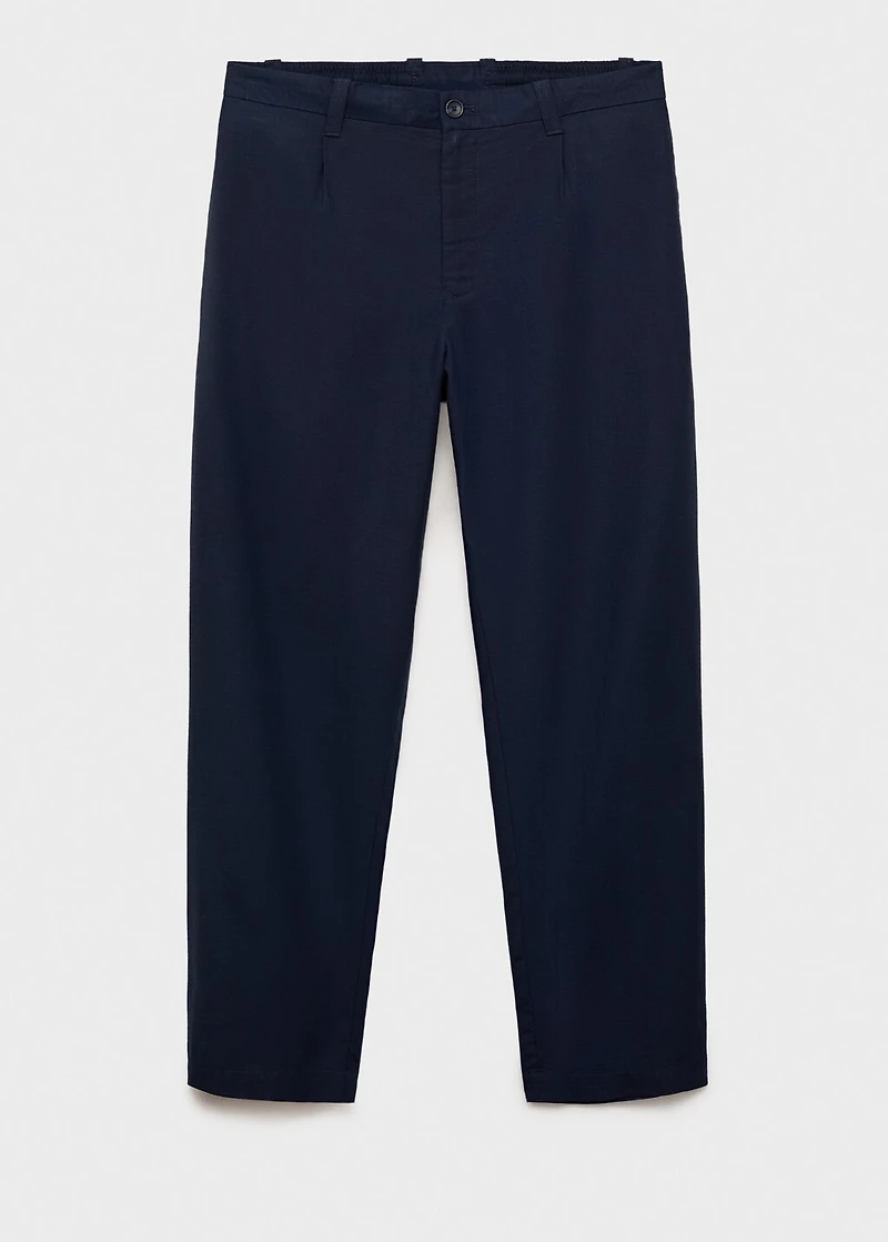 Linen lyocell regular-fit pants