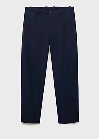 Linen lyocell regular-fit pants