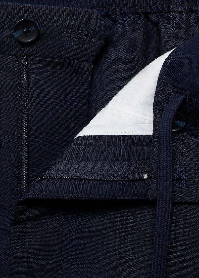 Linen lyocell regular-fit pants