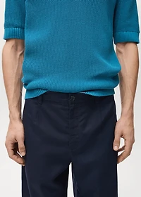 Linen lyocell regular-fit pants