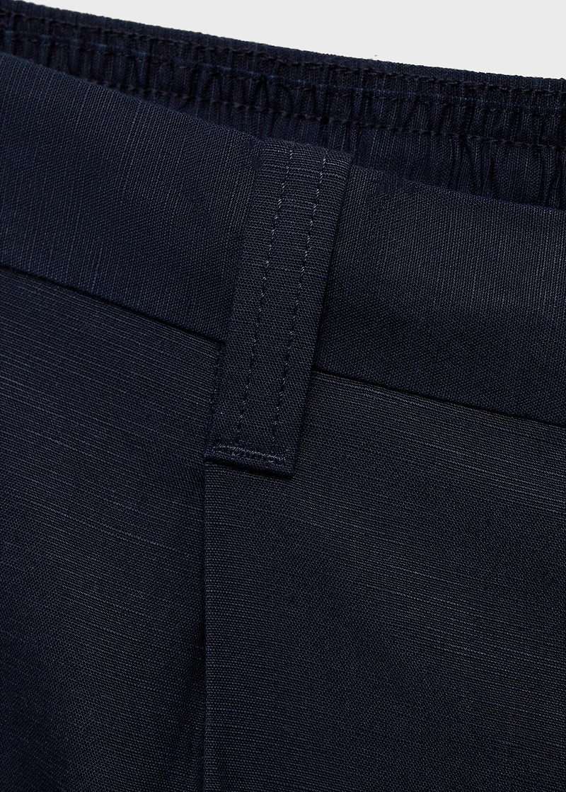 Linen lyocell regular-fit pants