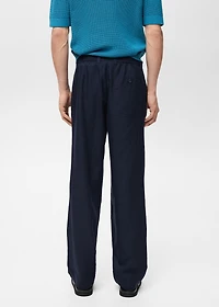 Linen lyocell regular-fit pants