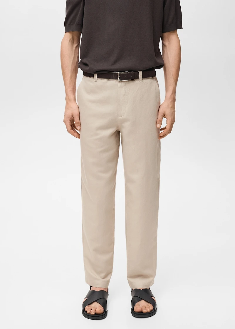 Regular-fit linen pants