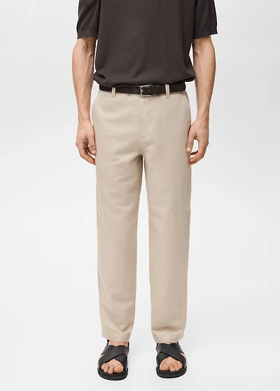 Regular-fit linen pants