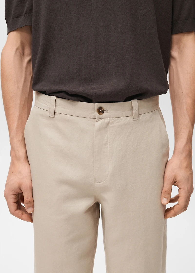 Regular-fit linen pants