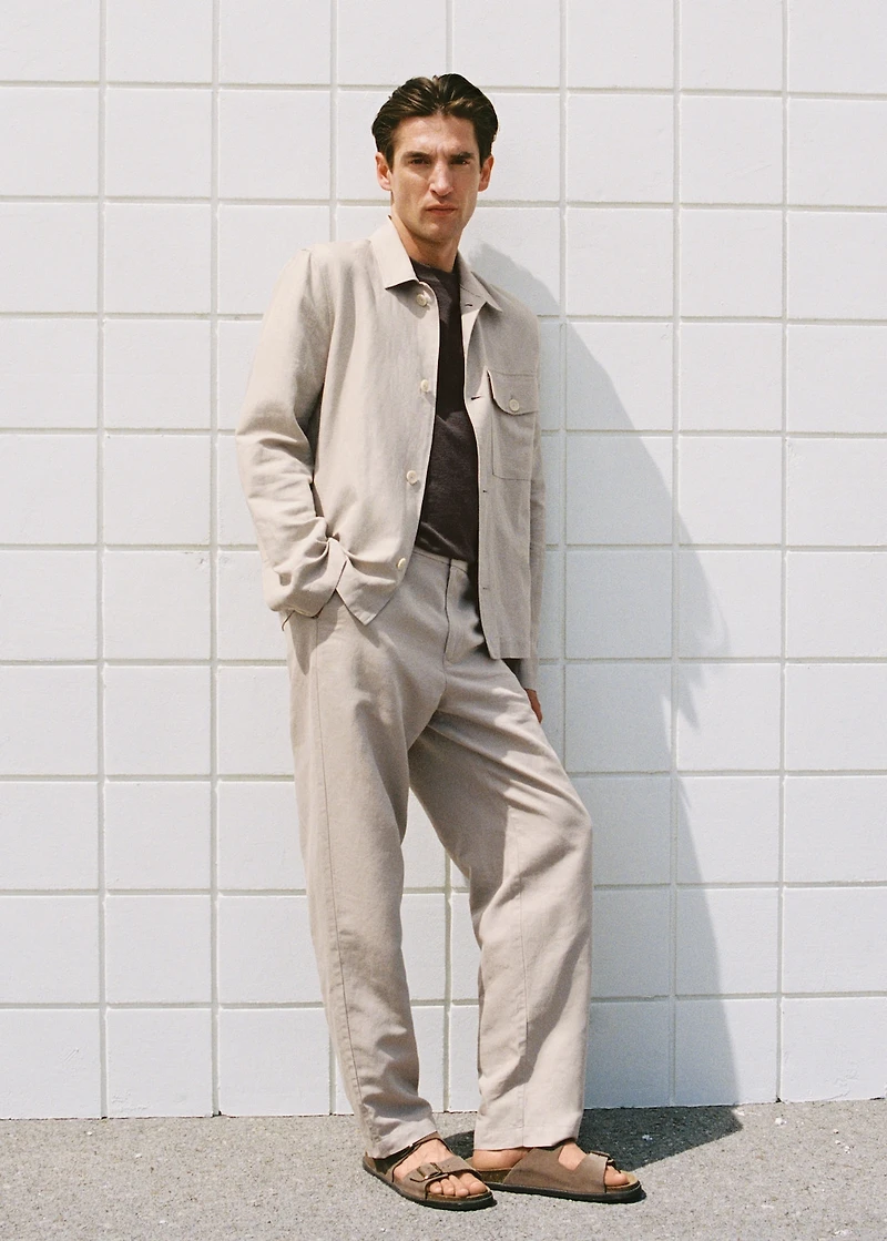 Regular-fit linen pants