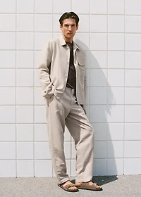 Regular-fit linen pants