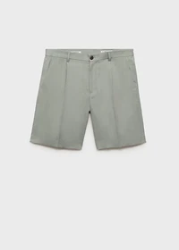 100% linen bermuda shorts with pleats