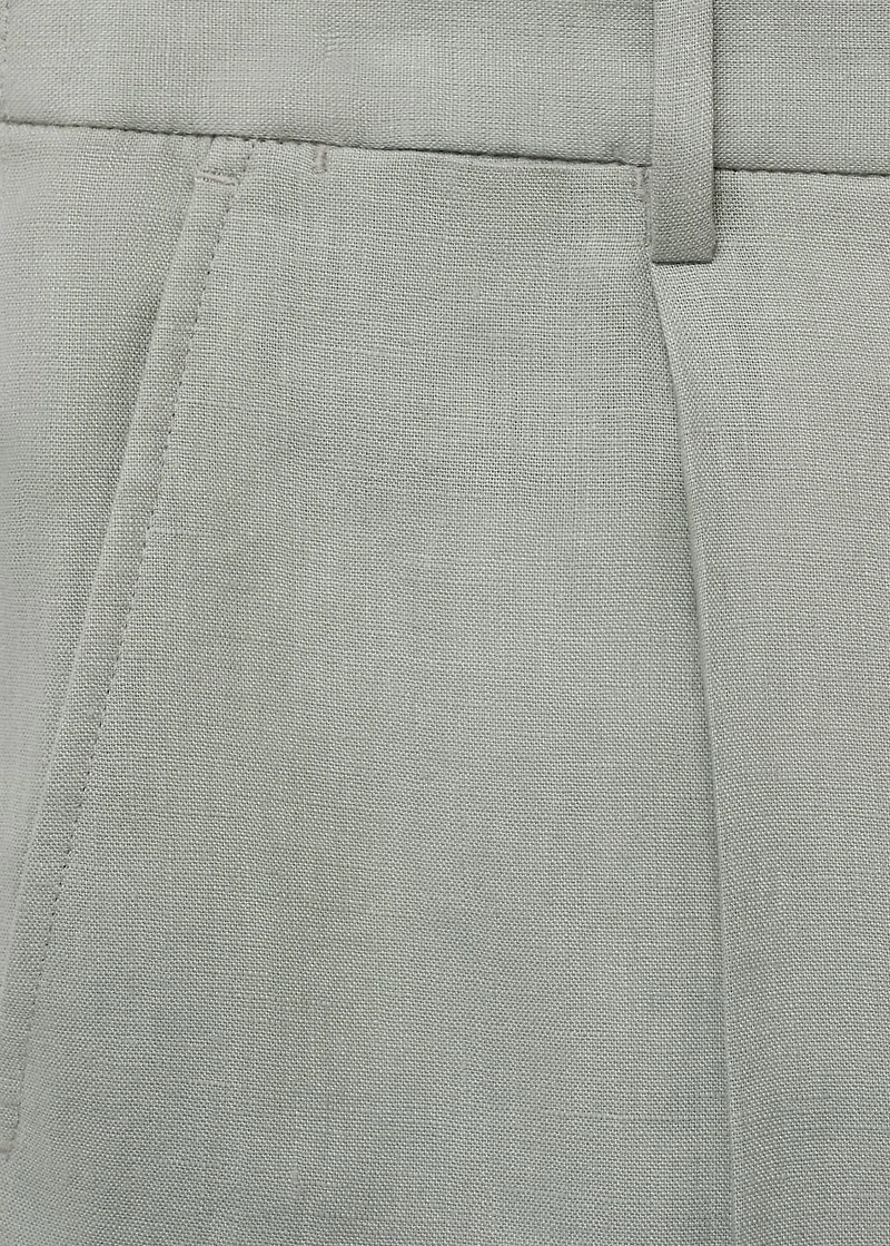 100% linen bermuda shorts with pleats