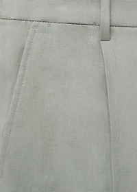 100% linen bermuda shorts with pleats