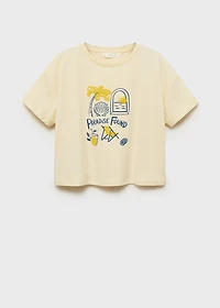 Beach print T-shirt
