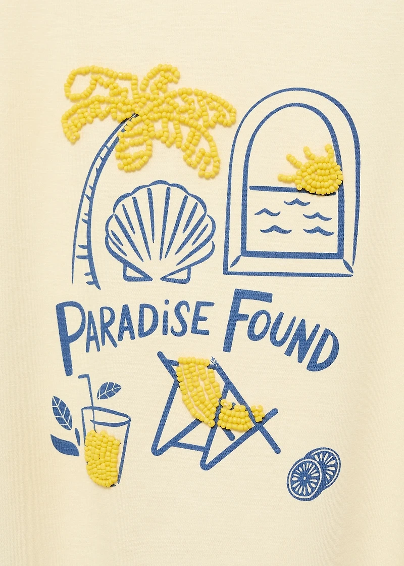 Beach print T-shirt