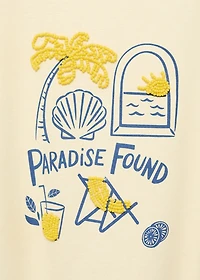 Beach print T-shirt