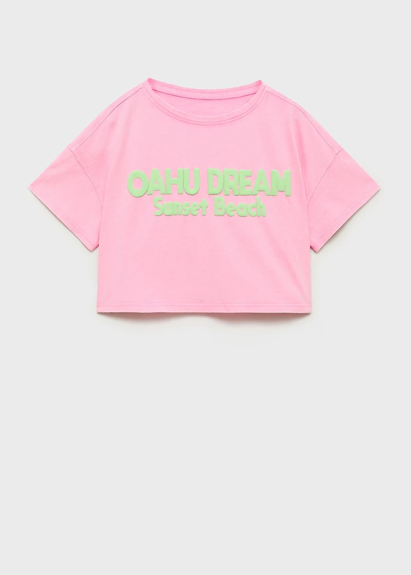 Embossed message t-shirt