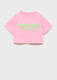 Embossed message t-shirt