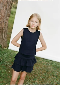 Cut-out back crop T-shirt